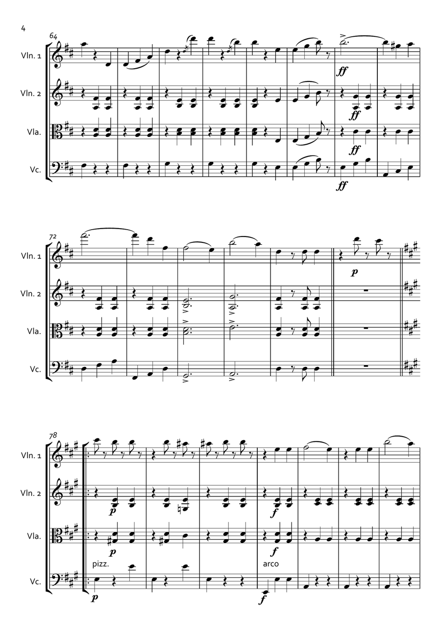 The Beautiful Blue Danube for String Quartet String Quartet scores gallery preview page 4