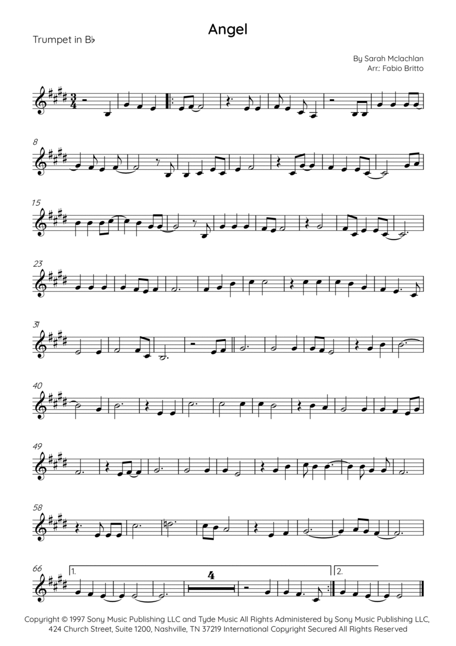 Angel Angel B-Flat Trumpet scores gallery preview page 1