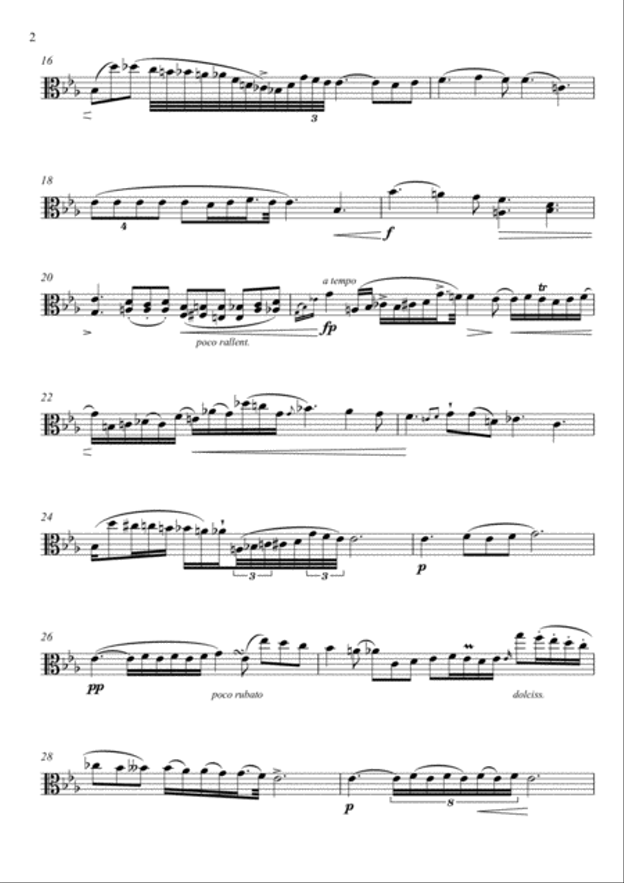 Frédéric Chopin - Nocturne Op 9 No 2 - (Viola Solo) Viola Solo scores gallery preview page 2