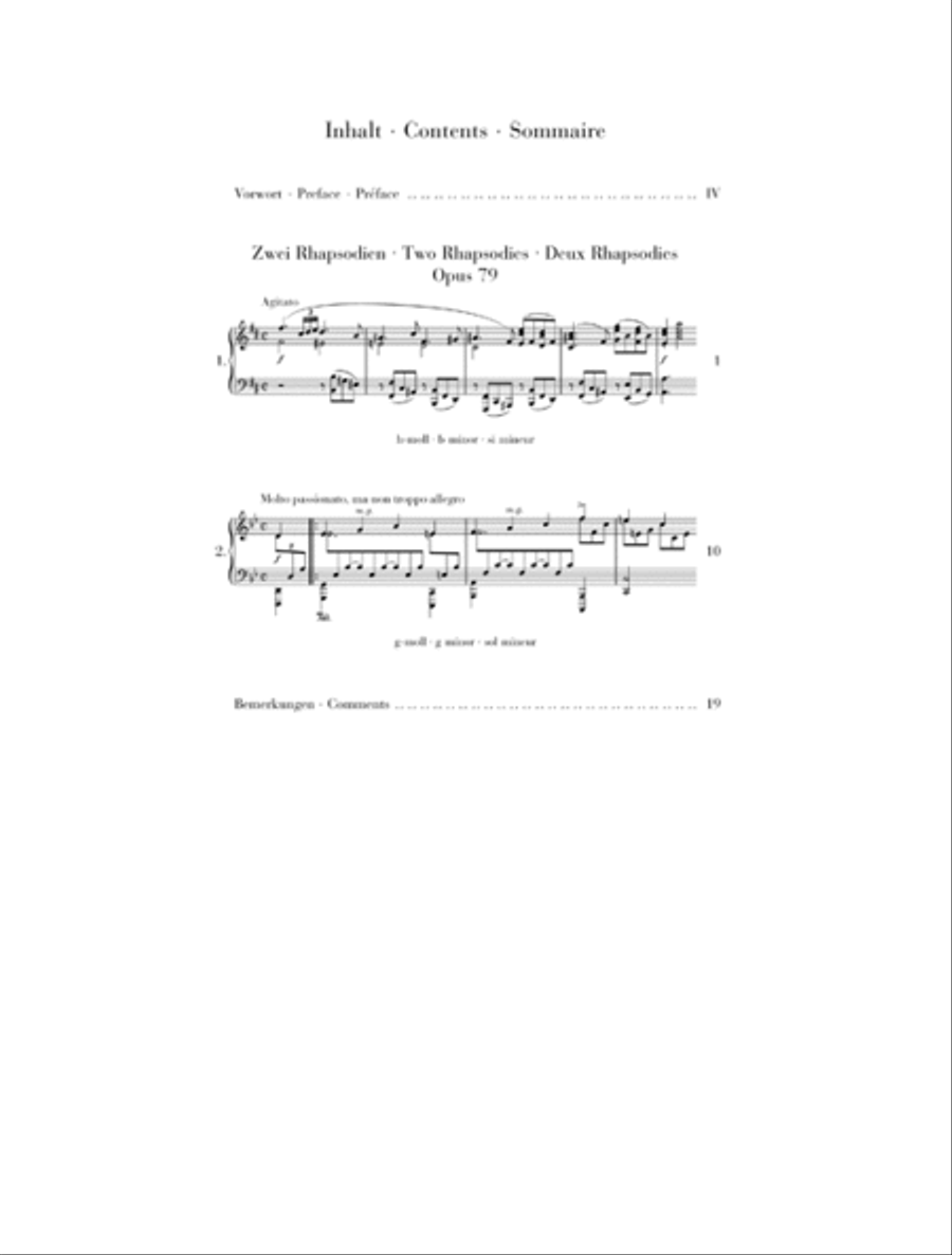 Two Rhapsodies Op. 79 Revised