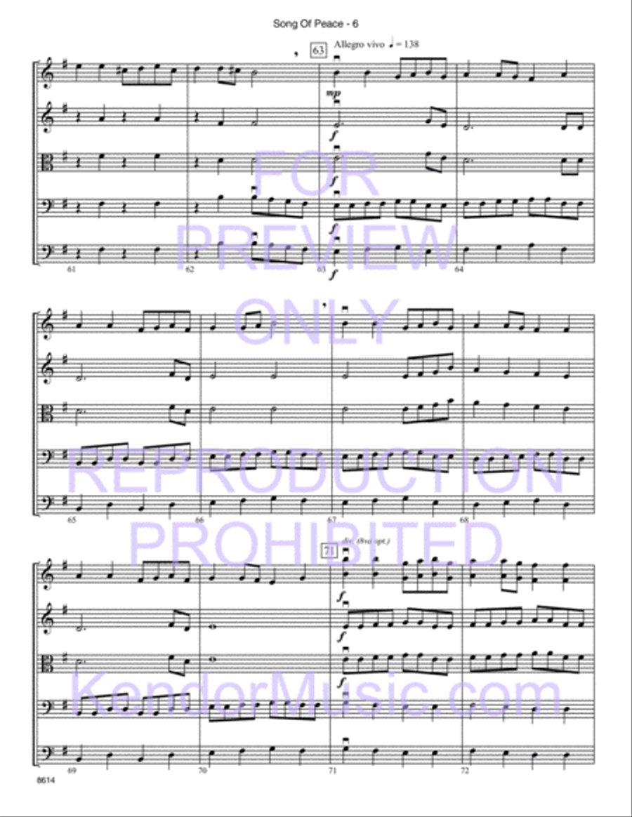 Song Of Peace (Lo Yisa Goy) String Orchestra scores gallery preview page 7