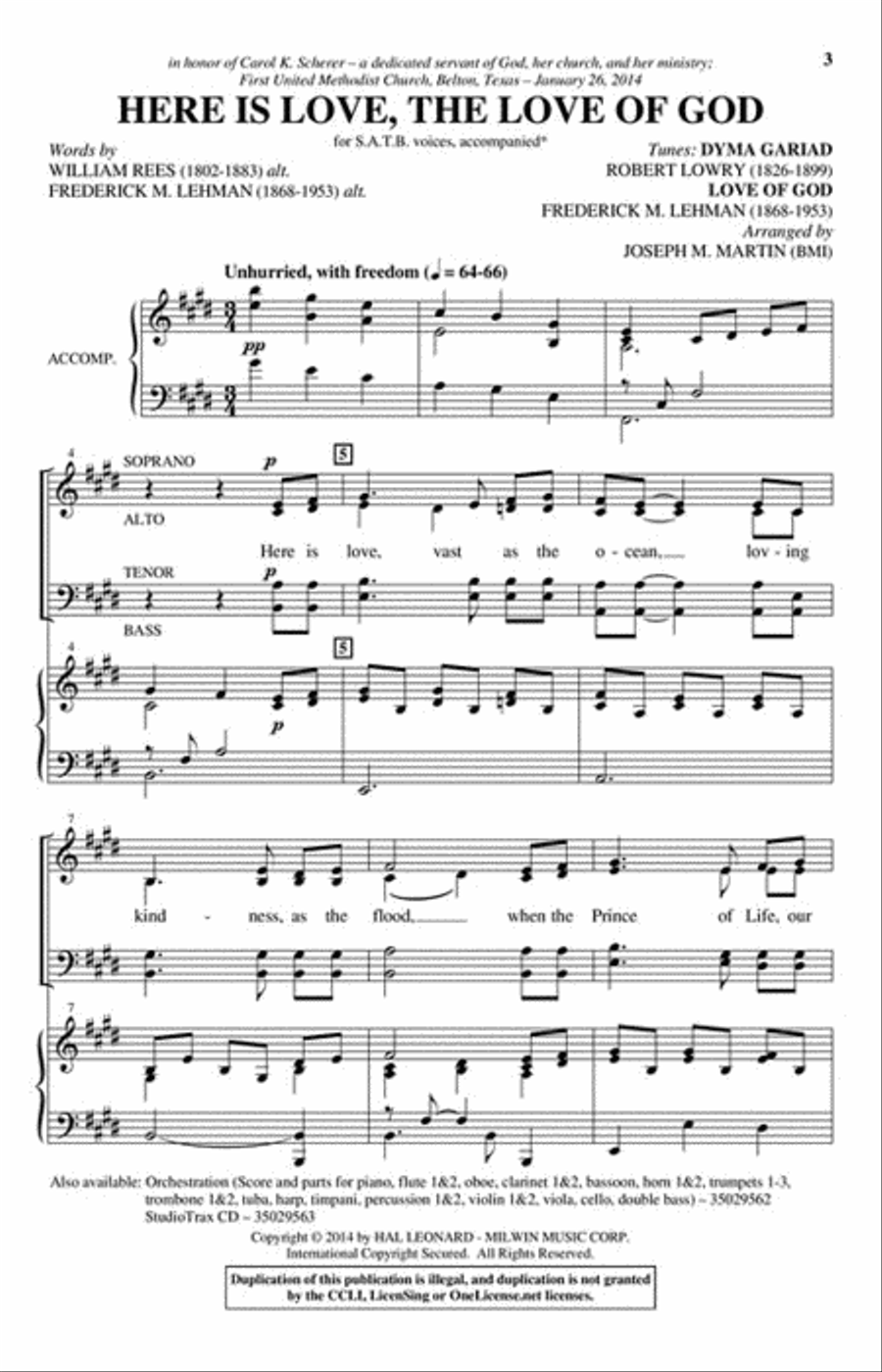 Here Is Love, the Love of God Choir scores gallery preview page 2