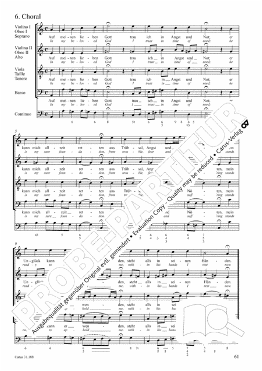 I have placed all my confidence (Ich habe meine Zuversicht) 4-Part scores gallery preview page 62