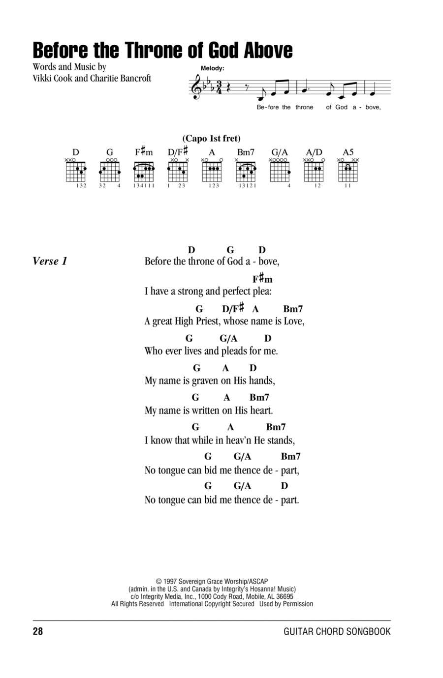 Before The Throne Of God Above Easy Guitar scores gallery preview page 1