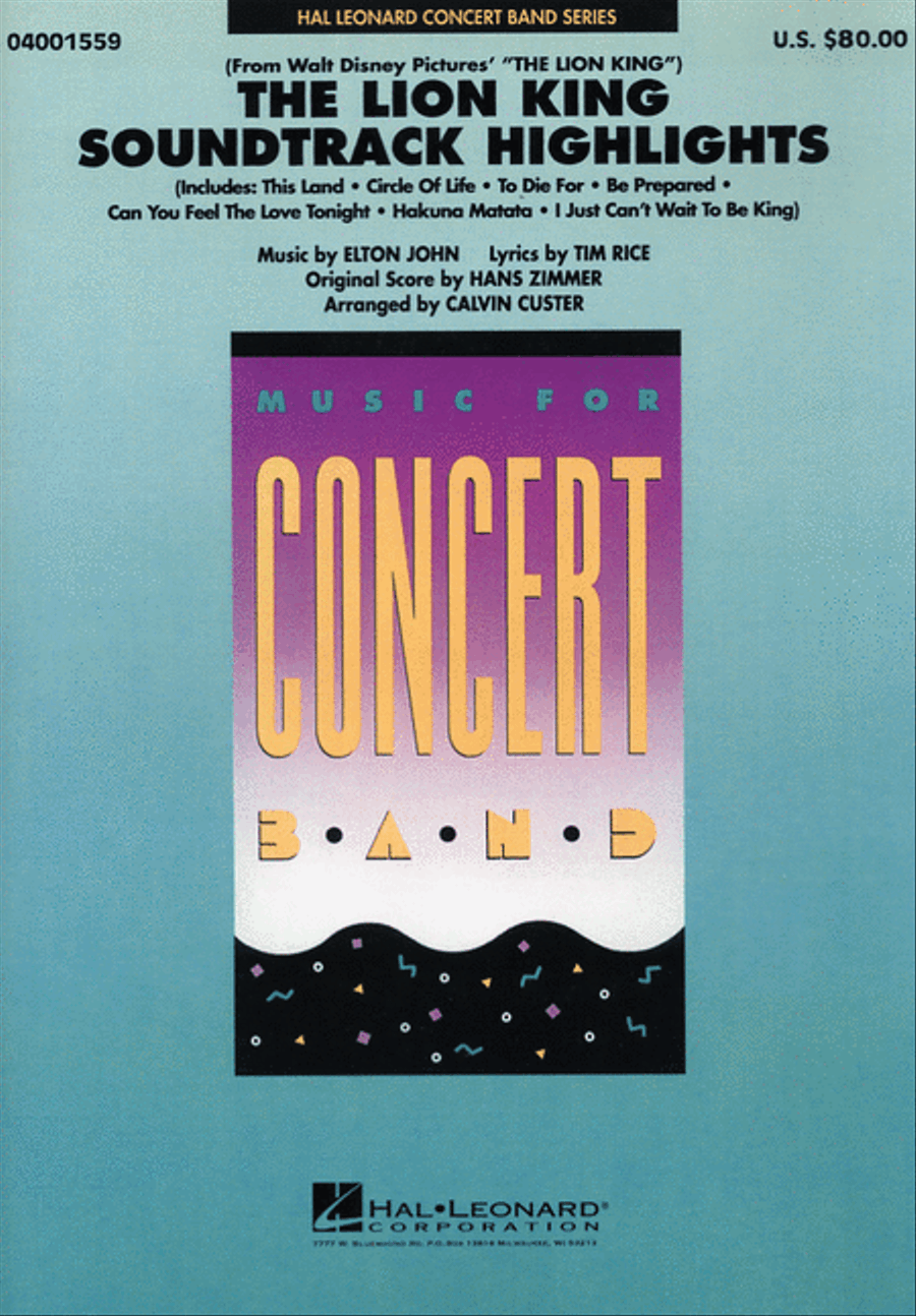 The Lion King: Soundtrack Highlights Concert Band scores gallery preview page 1