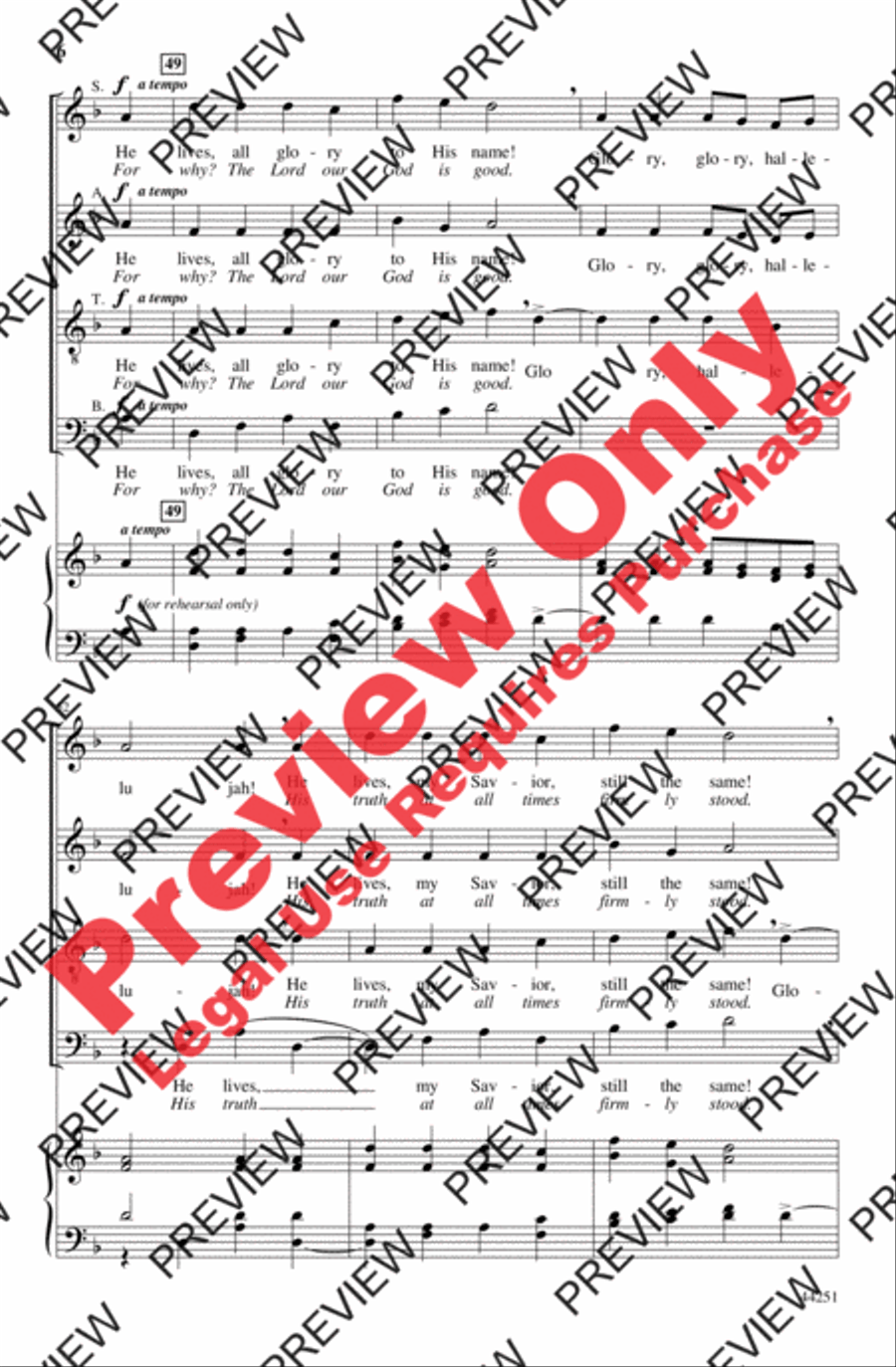 I Know That My Redeemer Lives 4-Part scores gallery preview page 6