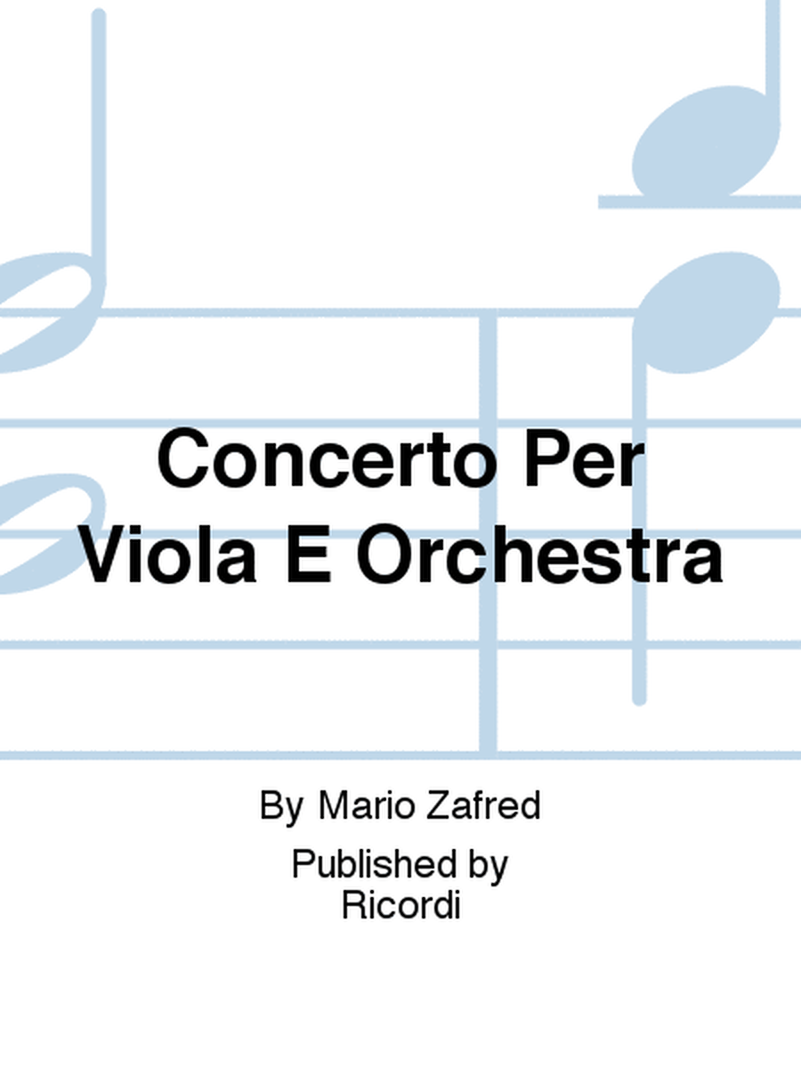 Concerto Per Viola E Orchestra