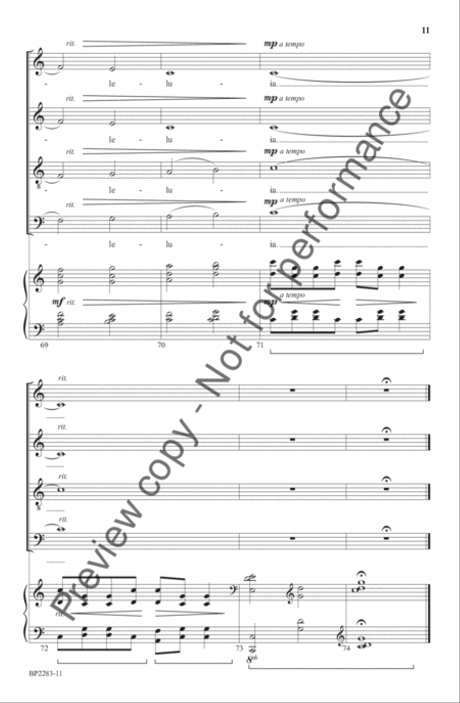Wounded Alleluias 4-Part scores gallery preview page 12