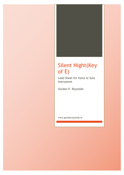 Silent Night for Solo Voice / Solo Instrument in E