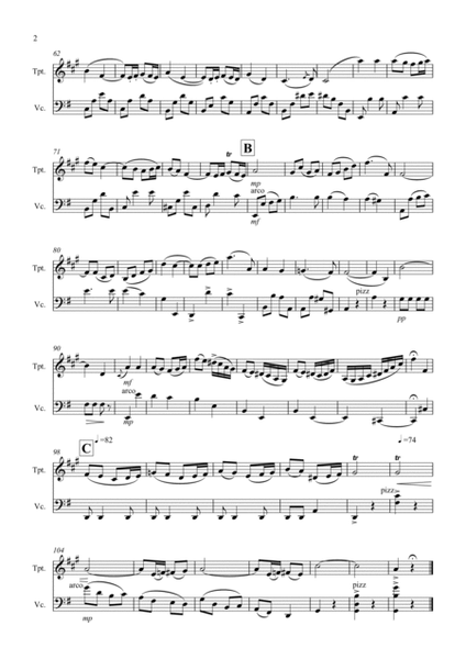 Chanson de Matin for Trumpet and Cello Duet image number null