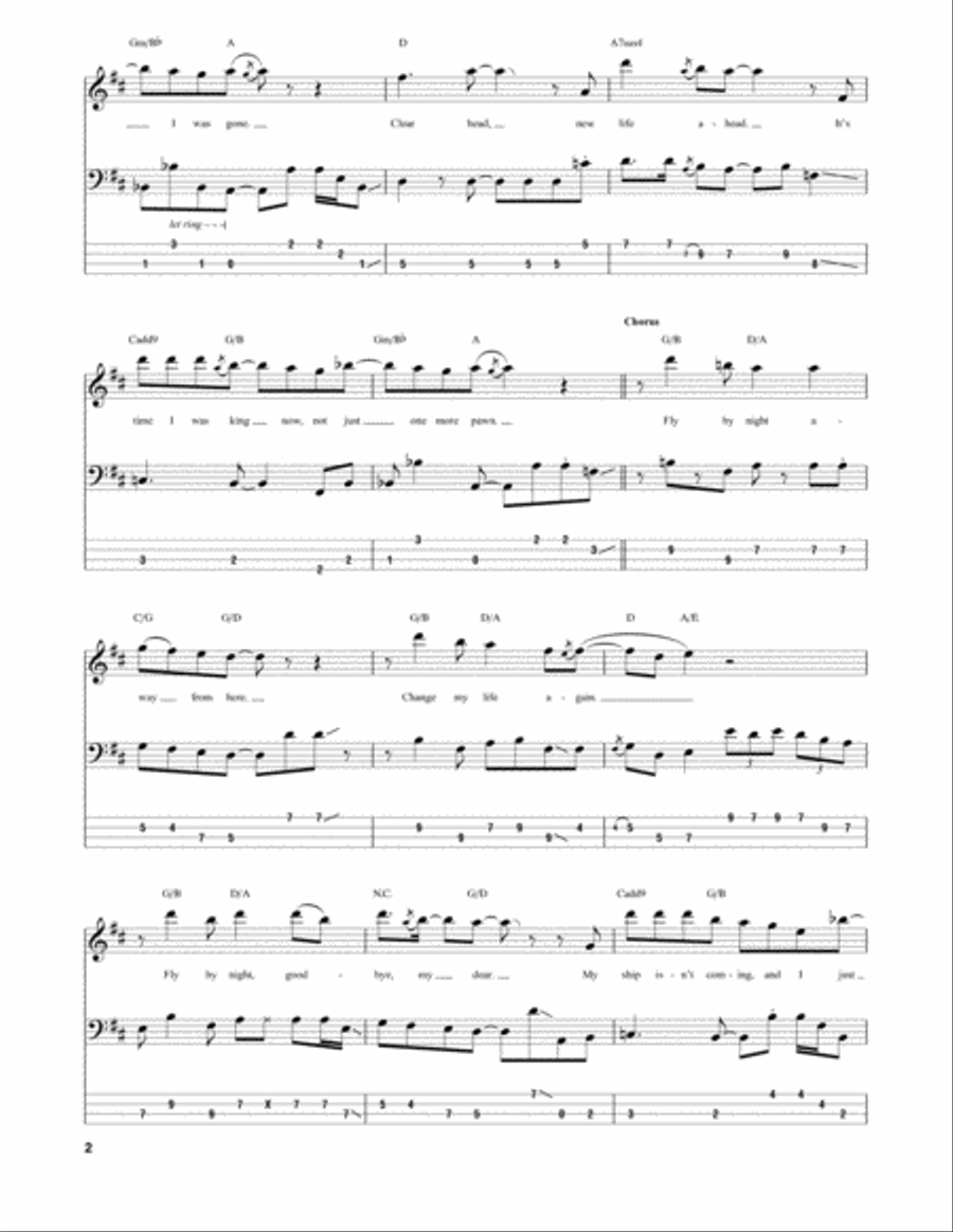 Fly By Night Fly By Night Guitar Tablature scores gallery preview page 2