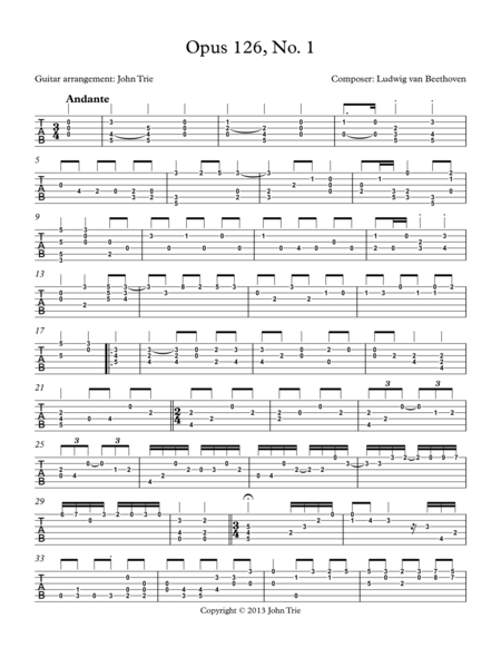 Opus 126 no. 1 - guitar tablature image number null