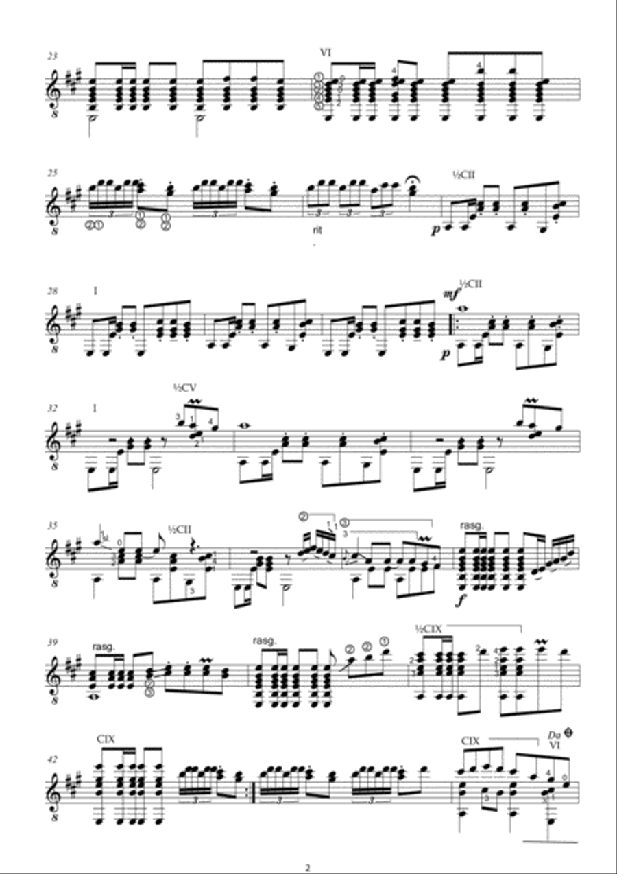 Danza Danza Guitar Solo scores gallery preview page 2