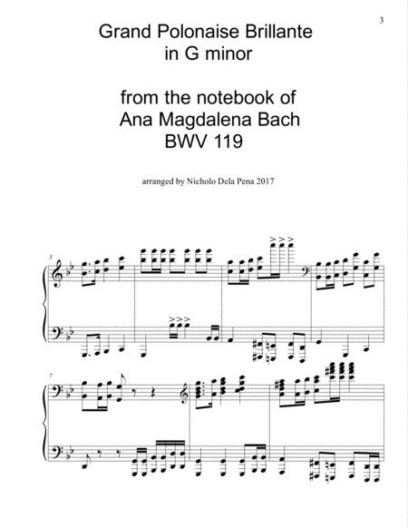 GRAND POLONAISE IN G MINOR FROM THE NOTEBOOK OF ANA MAGDALENA BACH image number null
