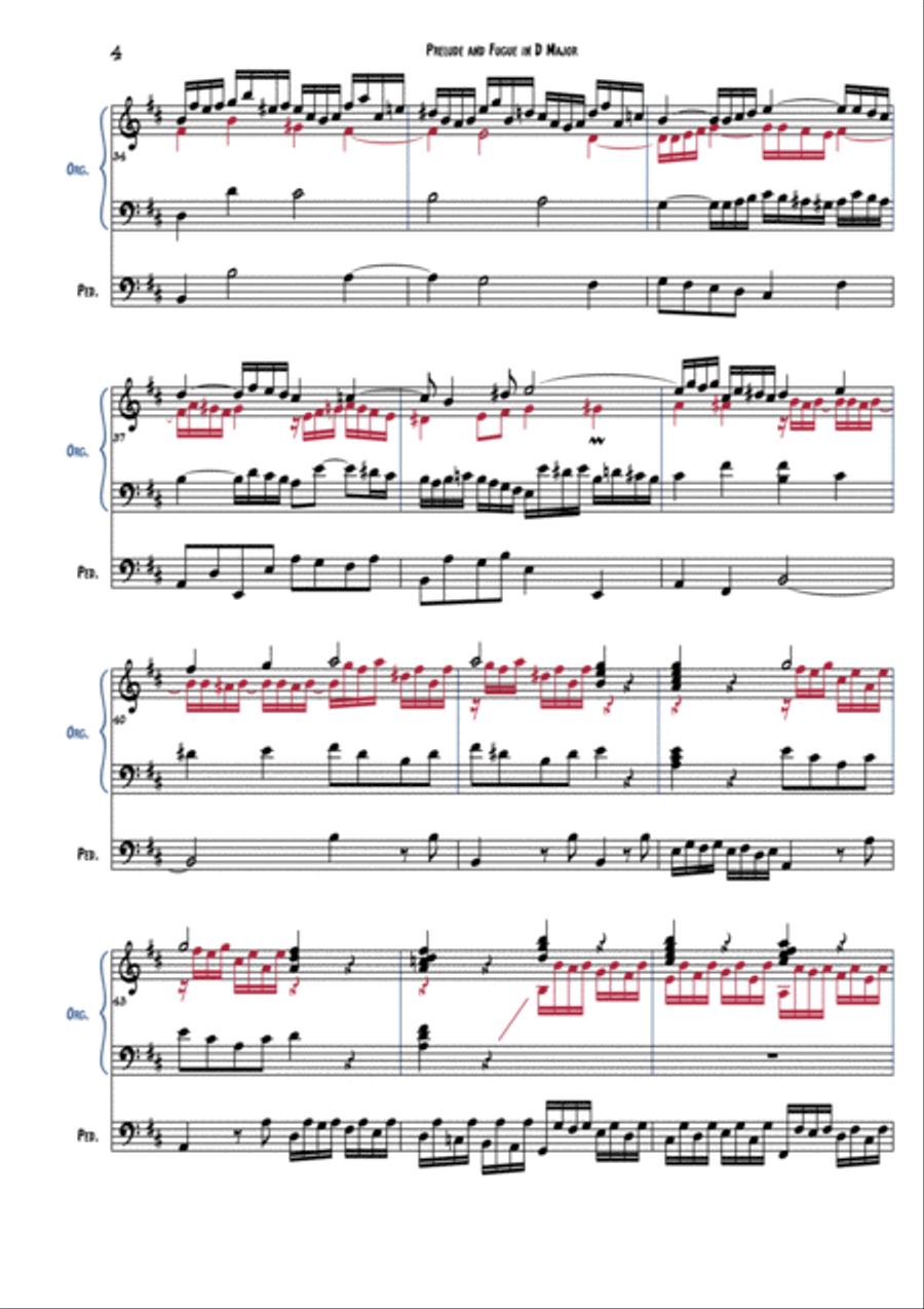 Johann Ludwig Krebs - Prelude and Fugue in D Major - Prelude Organ Solo scores gallery preview page 5