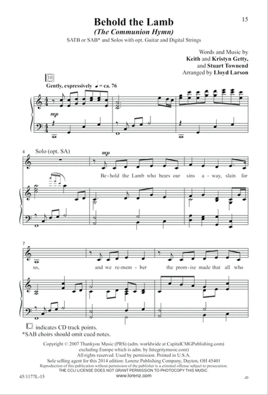 5 Getty Anthems for about 10 Singers 4-Part scores gallery preview page 16