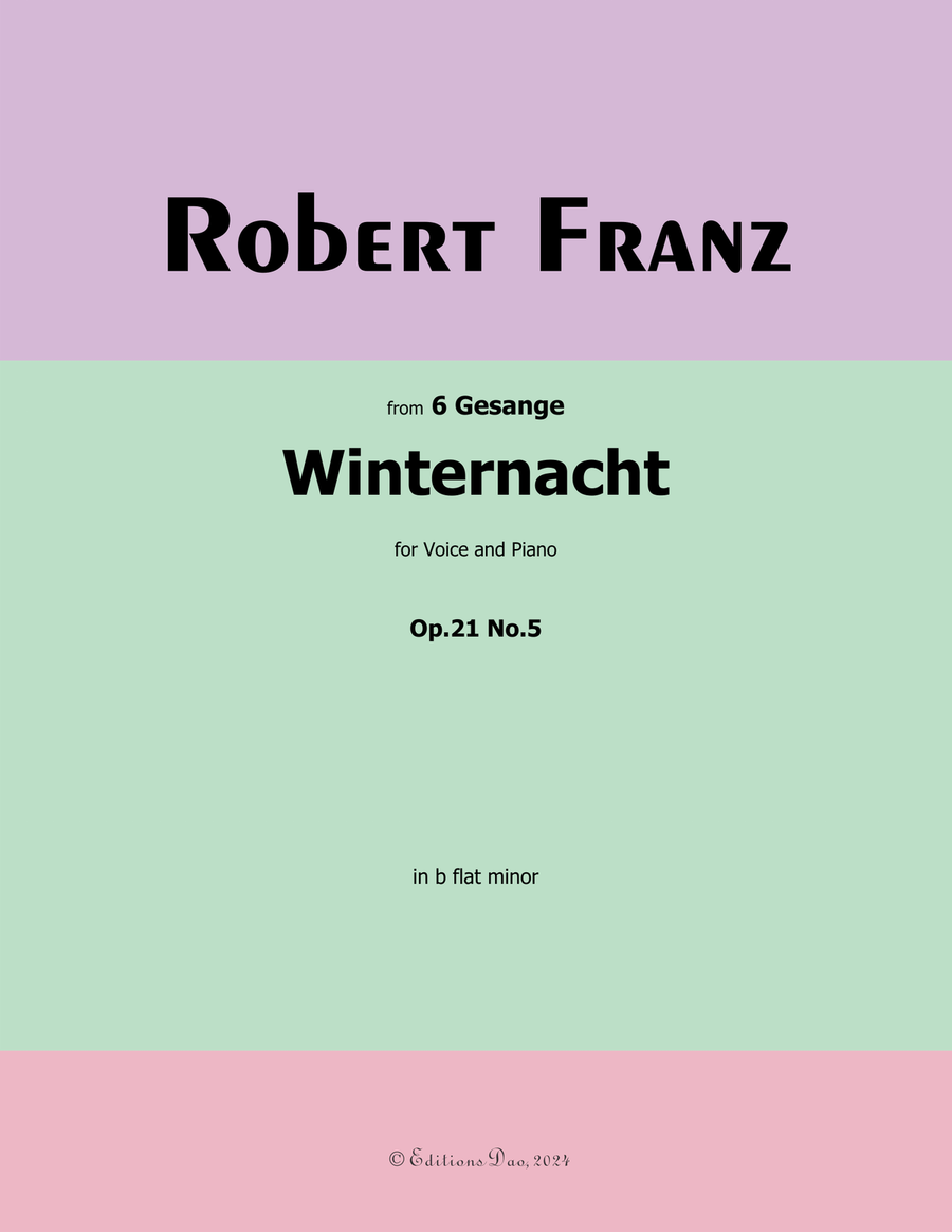 Winternacht, by Robert Franz, in b flat minor Voice scores gallery preview page 1