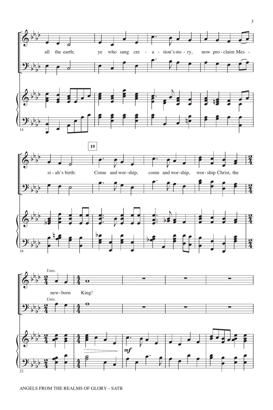 Angels From The Realms Of Glory 4-Part scores gallery preview page 2