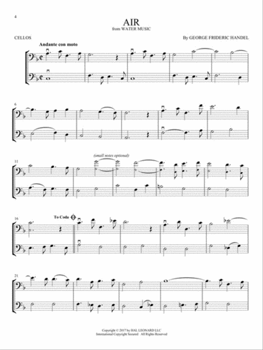 Classical Themes for Two Cellos String Duet scores gallery preview page 4