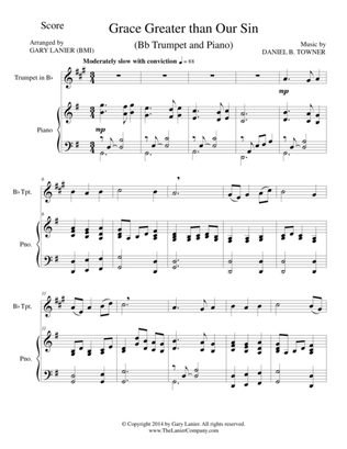 GRACE GREATER THAN OUR SIN (Bb Trumpet/Piano and Trumpet Part)