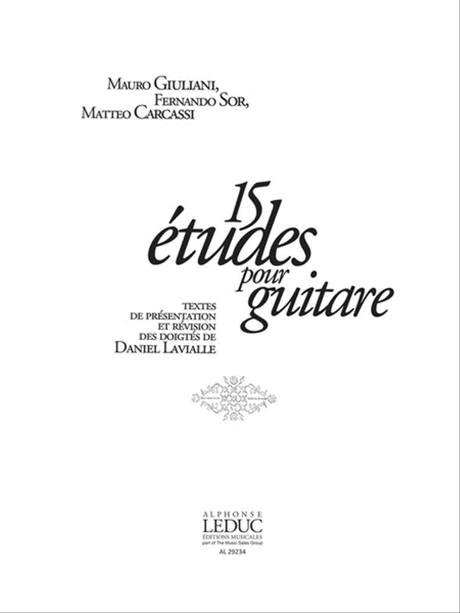 15 Etudes Texte De Presentation Et Revision Des Doigtes Acoustic Guitar scores gallery preview page 1