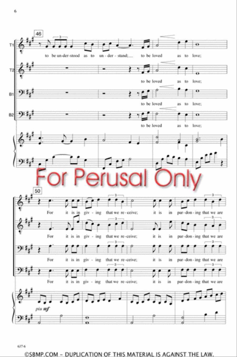 Prayer of St. Francis of Assisi - TTBB Octavo TTBB scores gallery preview page 6