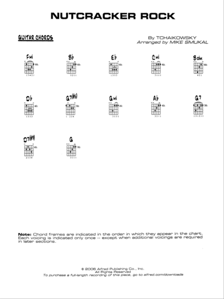 Nutcracker Rock: Guitar Chords Jazz Ensemble scores gallery preview page 1