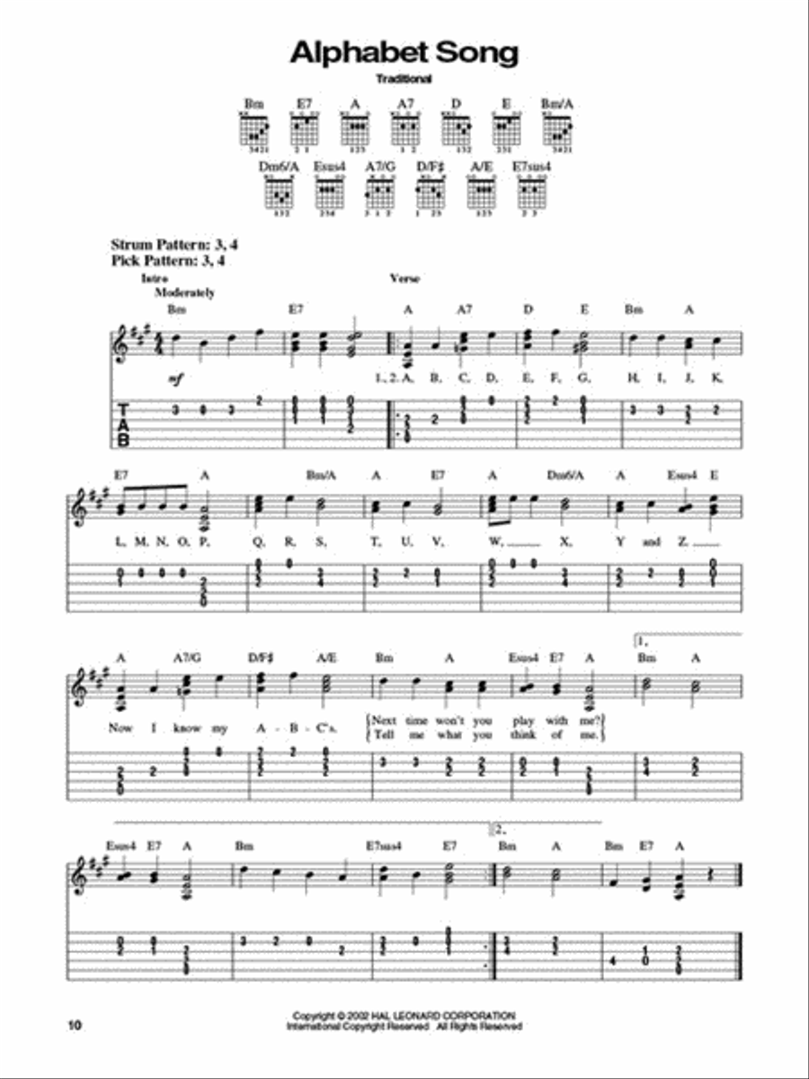 100 Songs for Kids Guitar Tablature scores gallery preview page 3