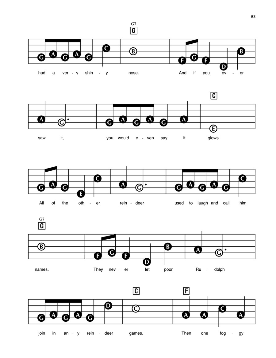 Rudolph The Red-Nosed Reindeer Electronic Keyboard scores gallery preview page 2