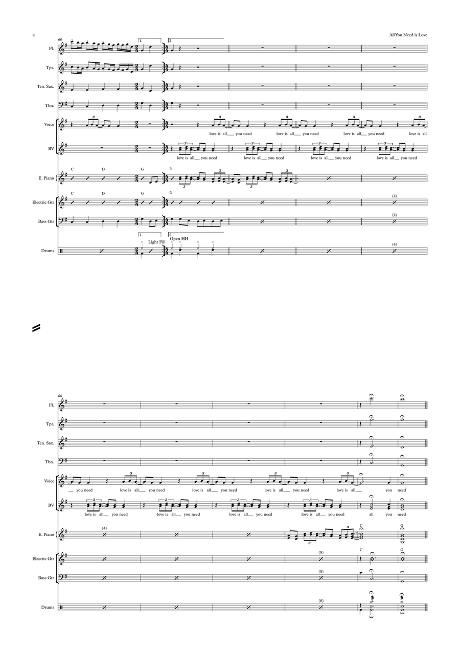 All You Need Is Love Small Ensemble scores gallery preview page 4