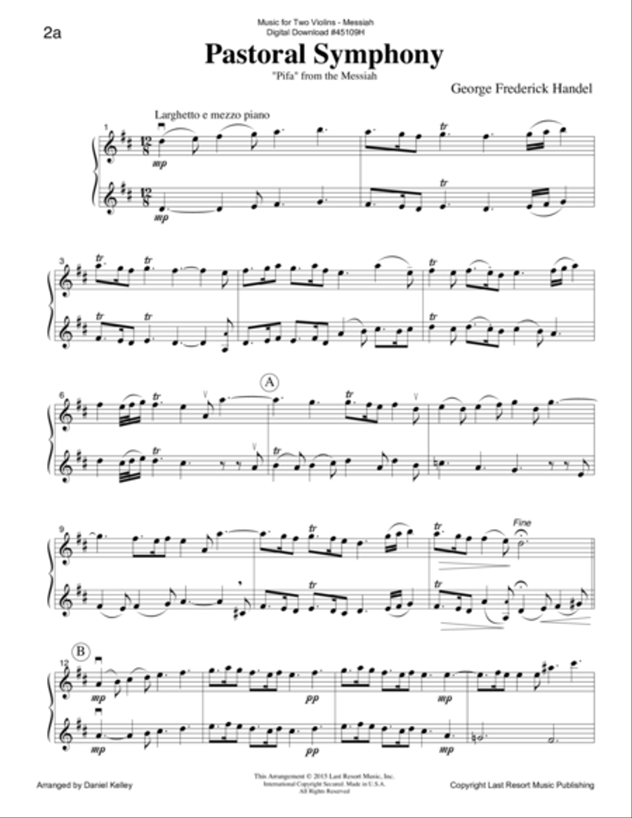 Handel's Messiah for Violin Duet - Music for Two Violins String Duet scores gallery preview page 6