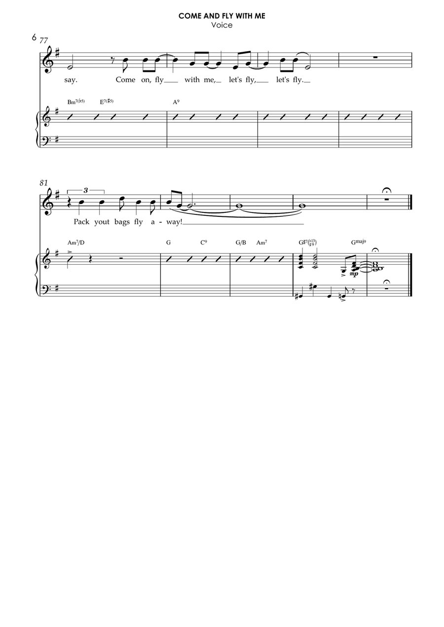 Come Fly With Me - Score Only Jazz Ensemble scores gallery preview page 6