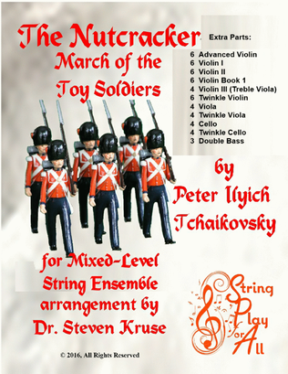 Book cover for Extra Parts for March of the Toy Soldiers from "Nutcracker" arranged for Multi-Level String Orchestr