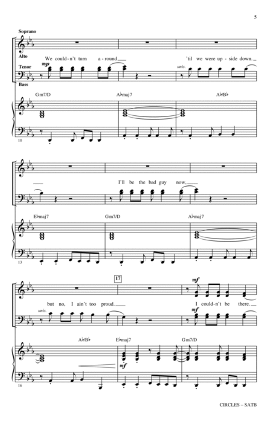 Circles (arr. Jack Zaino) 4-Part scores gallery preview page 3