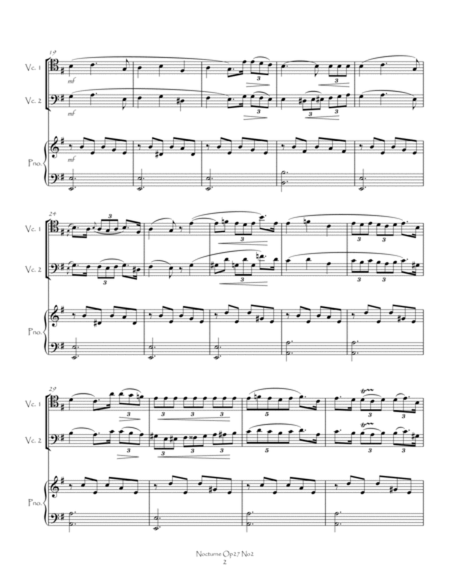 Nocturne Op27 No2 for Cello Duet and Piano image number null