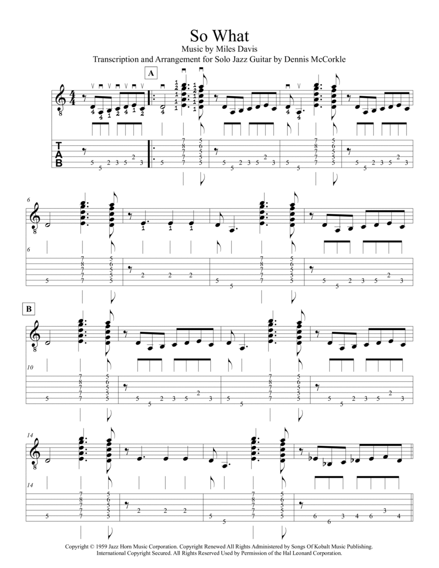So What Electric Guitar scores gallery preview page 1
