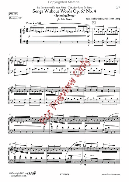 Songs Without Words Op. 67 No. 4 "Spinning Song" image number null