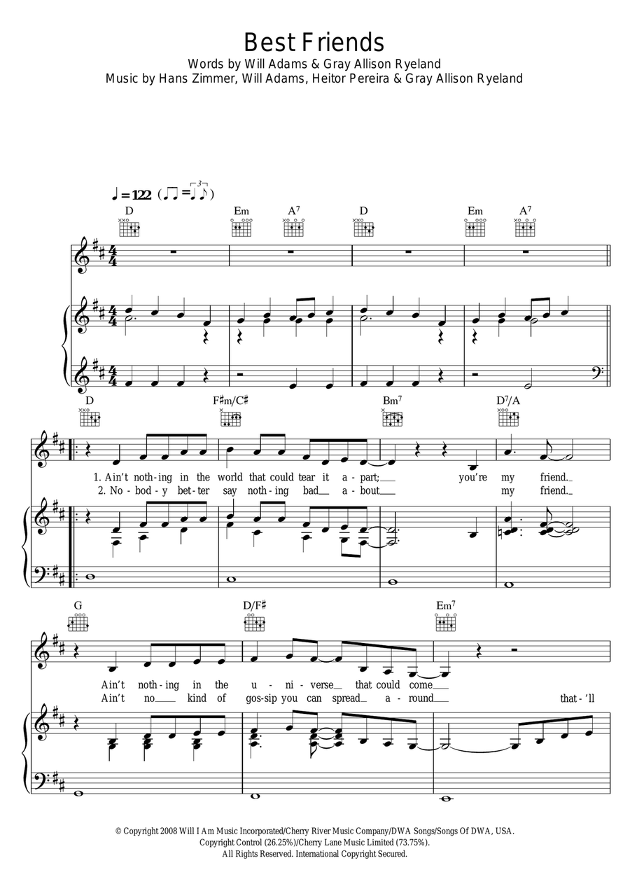 Best Friends (From Madagascar 2) Guitar scores gallery preview page 1
