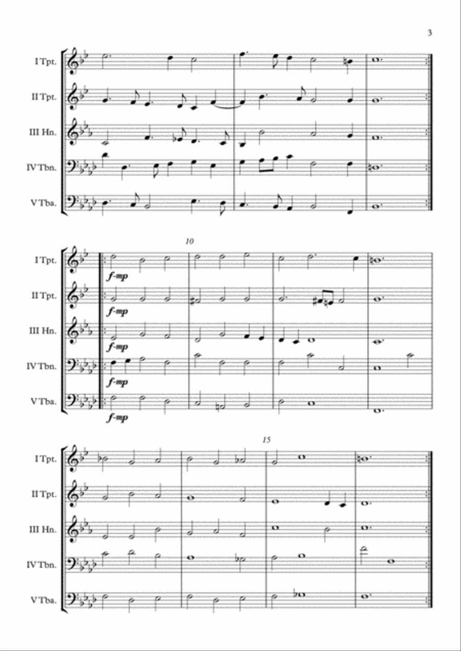 Ecce quam bonum PGA 28 (Anthony Holborne) Brass Quintet arr. Adrian Wagner Brass Quintet scores gallery preview page 3