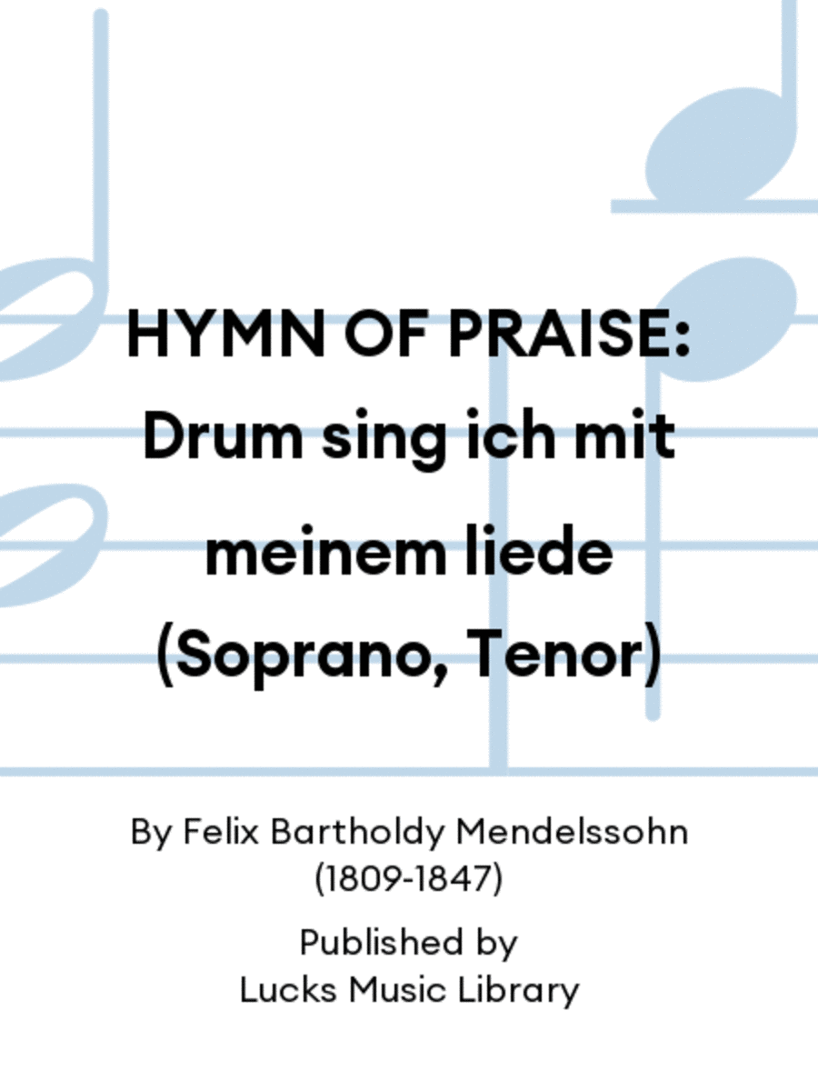 HYMN OF PRAISE: Drum sing ich mit meinem liede (Soprano, Tenor) Percussion scores gallery preview page 1