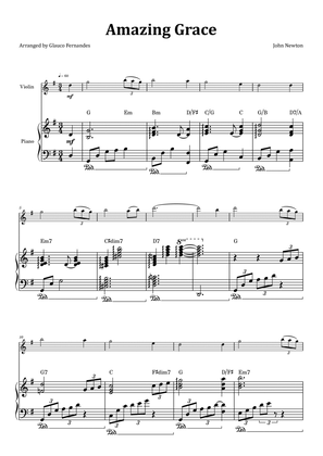 Book cover for Amazing Grace - Violin & Piano with Chord Notation