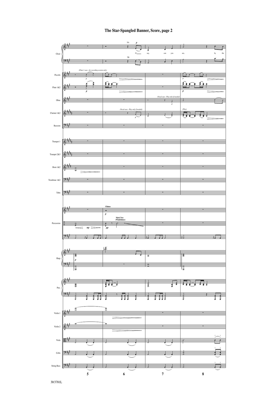 The Star-Spangled Banner - Orchestral Score and Parts (Digital Download) Full Orchestra scores gallery preview page 4