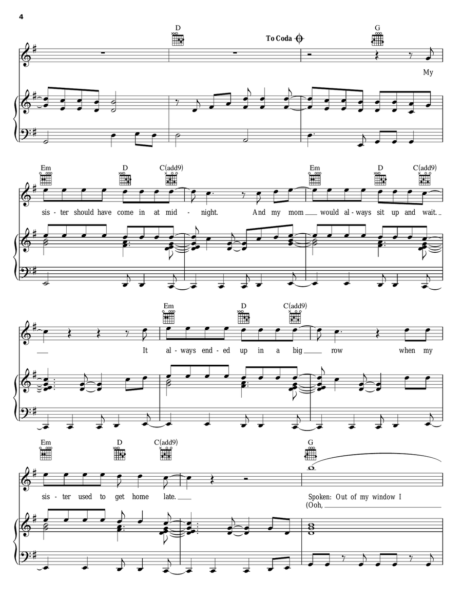 Come Dancing Piano, Vocal, Guitar scores gallery preview page 4