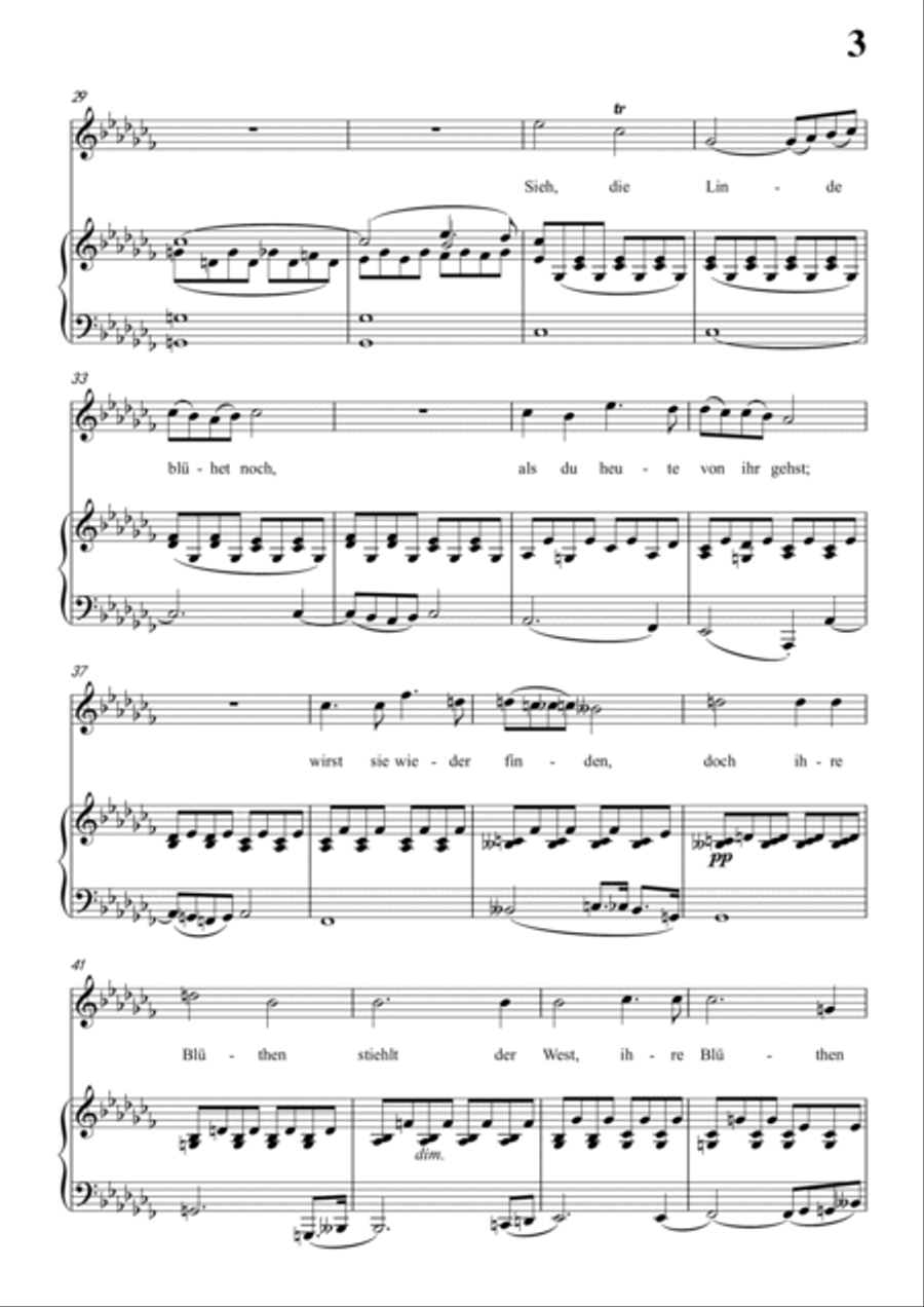 Schubert-Die Abgeblühte Linde(The Faded Linden Tree) in bA minor,for Vocal and Pno Voice scores gallery preview page 4