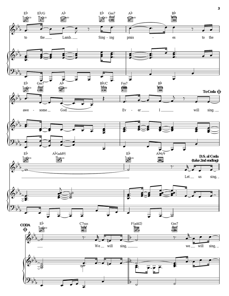 I Will Sing Piano, Vocal, Guitar scores gallery preview page 3
