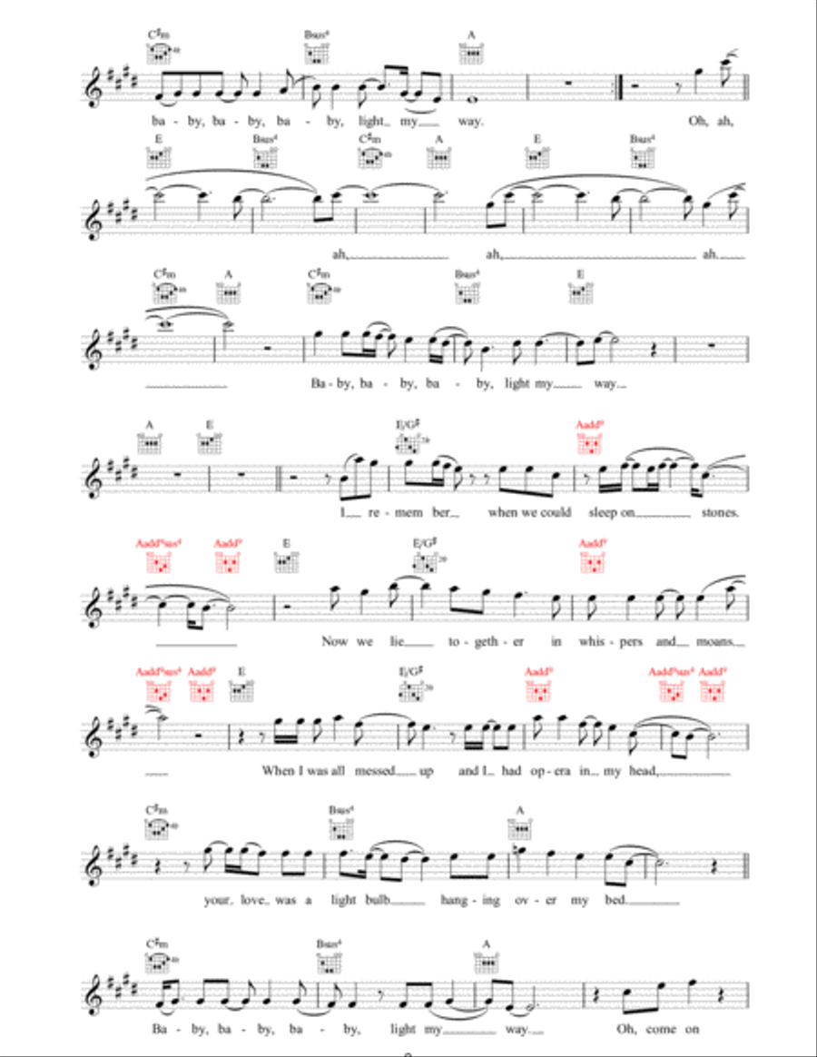 Ultra Violet (Light My Way) Piano scores gallery preview page 2