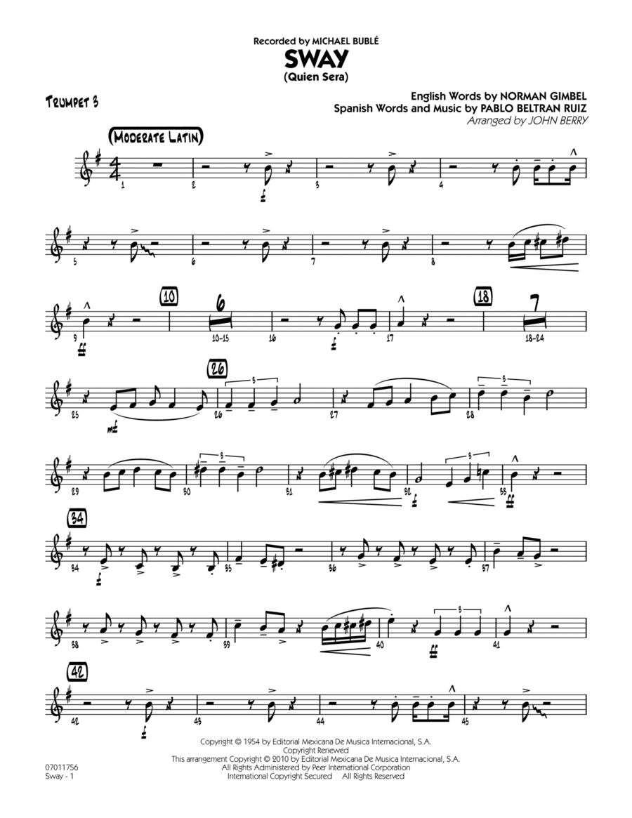 Sway (Quien Sera) - Trumpet 3