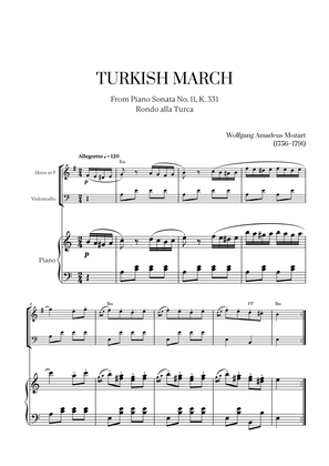 W. A. Mozart - Turkish March (Alla Turca) (with chords) for French Horn, Cello and Piano
