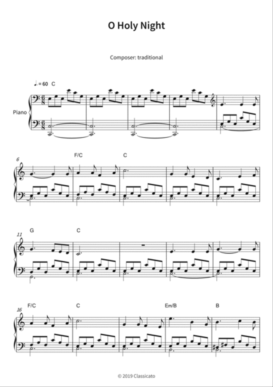 O Holy Night Piano scores gallery preview page 3