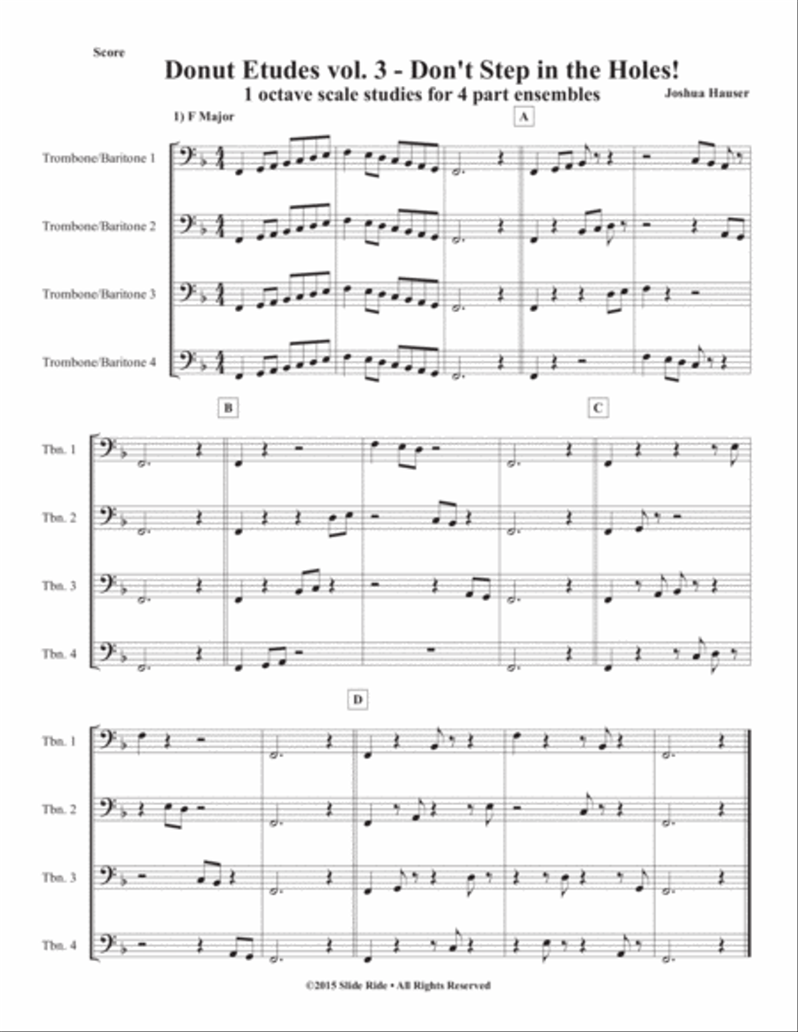 Donut Etudes vol. 3: Don’t Step in the Holes! – Tuba Quartet (Tuba/Euphonium) Tuba Quartet scores gallery preview page 3